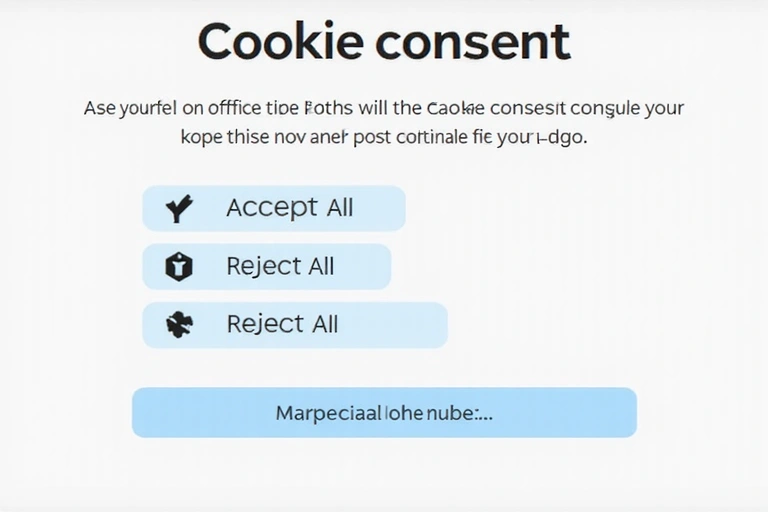 Captura de pantalla de un banner de consentimiento de cookies