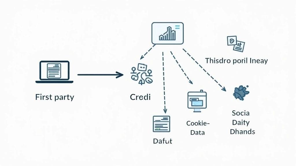 Diagrama que muestra la interacción de cookies propias y de terceros en un sitio web