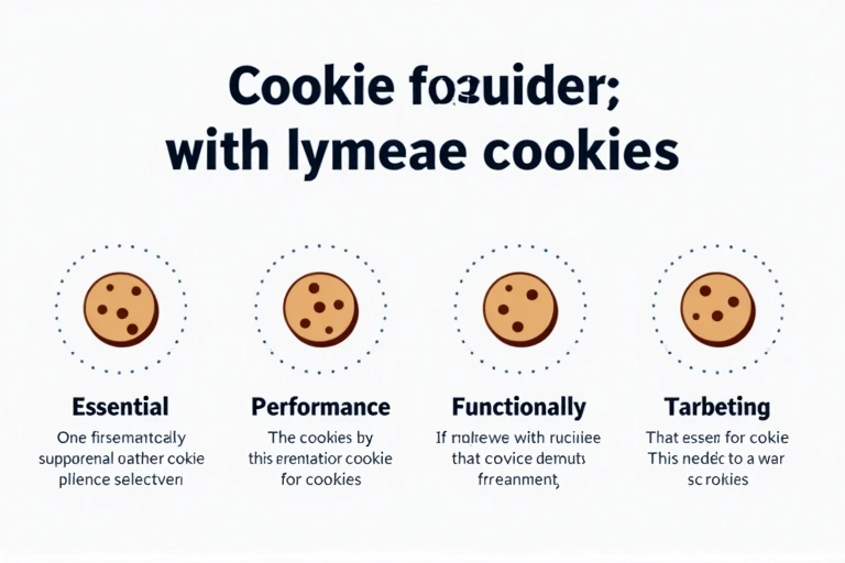 Representación visual de diferentes tipos de cookies, clasificadas por su función